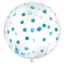 Ballon confettis géant bleu
