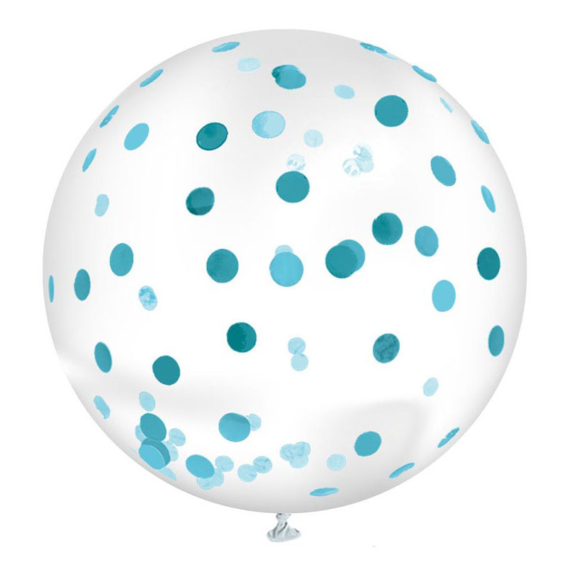 Ballon confettis géant bleu