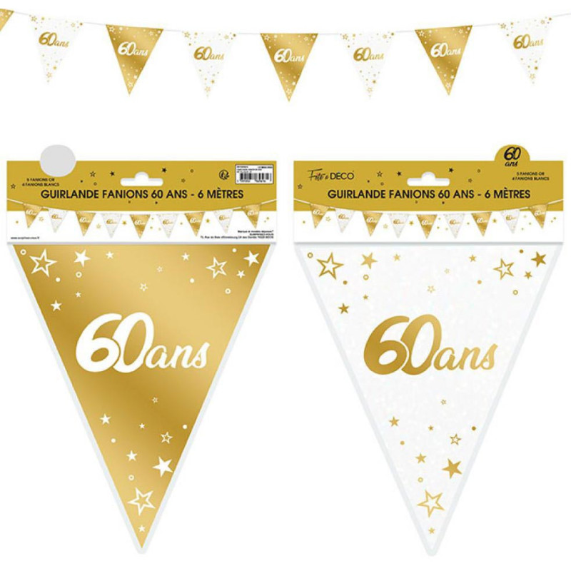 Guirlande anniversaire 60 ans or