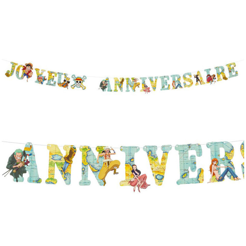 Guirlande One Piece anniversaire en carton
