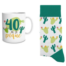 Mug 40 ans femme avec chaussettes cadeau d'anniversaire Mug 40 ans femme avec chaussettes cadeau d'anniversaire