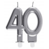 Bougie anniversaire couleur argent Bougie anniversaire couleur argent
