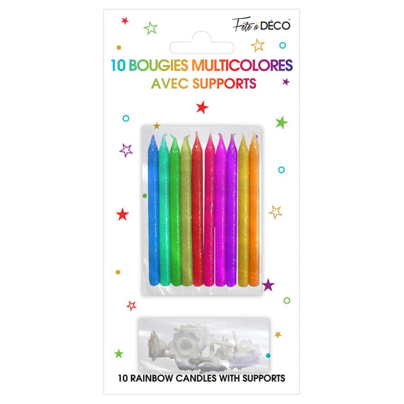 Bougies d'anniversaire colorées