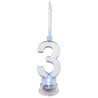 Bougie led en forme de chiffre 3 anniversaire