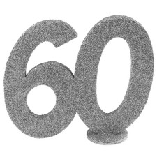 Décoration de table 60 ans anniversaire argent