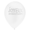 Ballons blancs et noirs anniversaire en latex