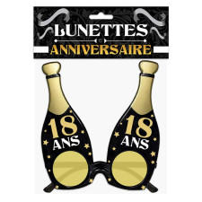 Lunettes anniversaire 18 ans bouteille