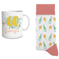 Mug 60 ans femme avec chaussettes cadeau d'anniversaire