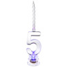 Bougie anniversaire chiffre 5 led