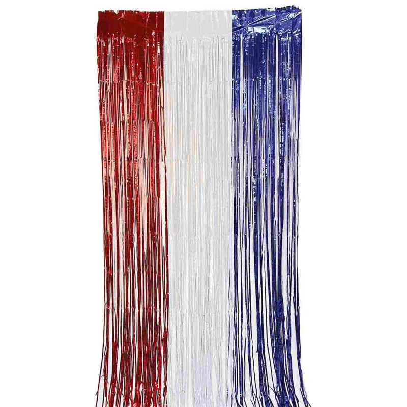 Rideau à franges bleu blanc rouge France