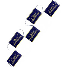 Guirlande anniversaire bleu et or