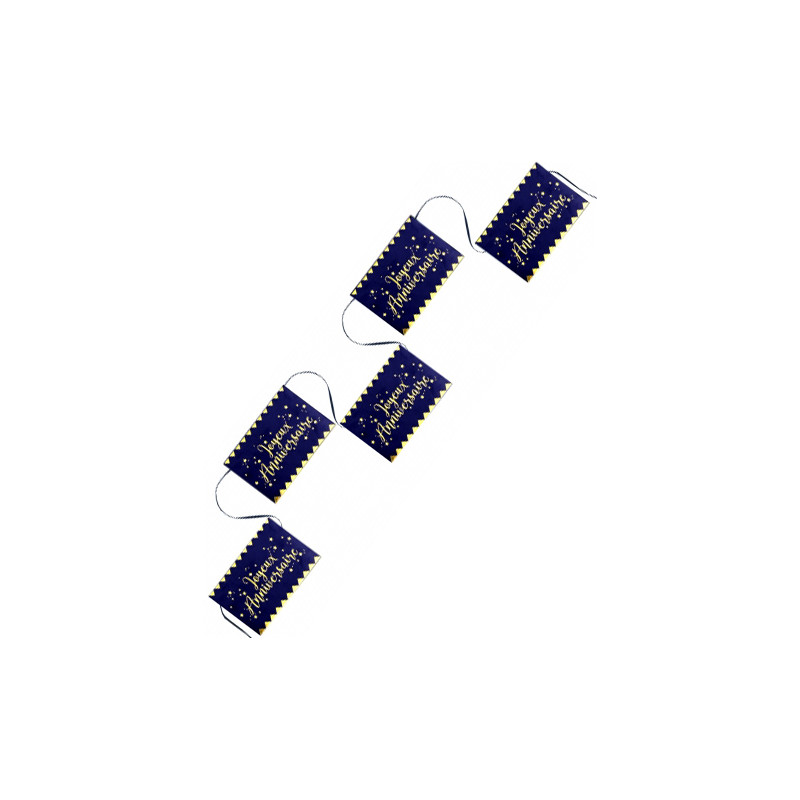 Guirlande anniversaire bleu et or Guirlande anniversaire bleu et or