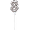 Ballon chiffre 8 auto-gonflable argent