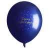 Ballon anniversaire bleu et or en latex