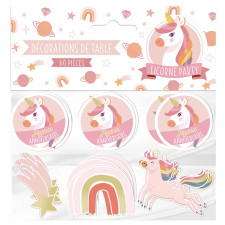 Confettis de table anniversaire licorne