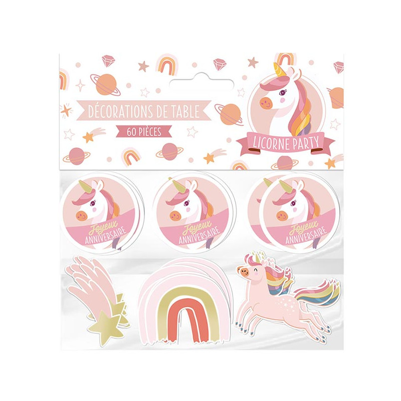 Confettis de table anniversaire licorne