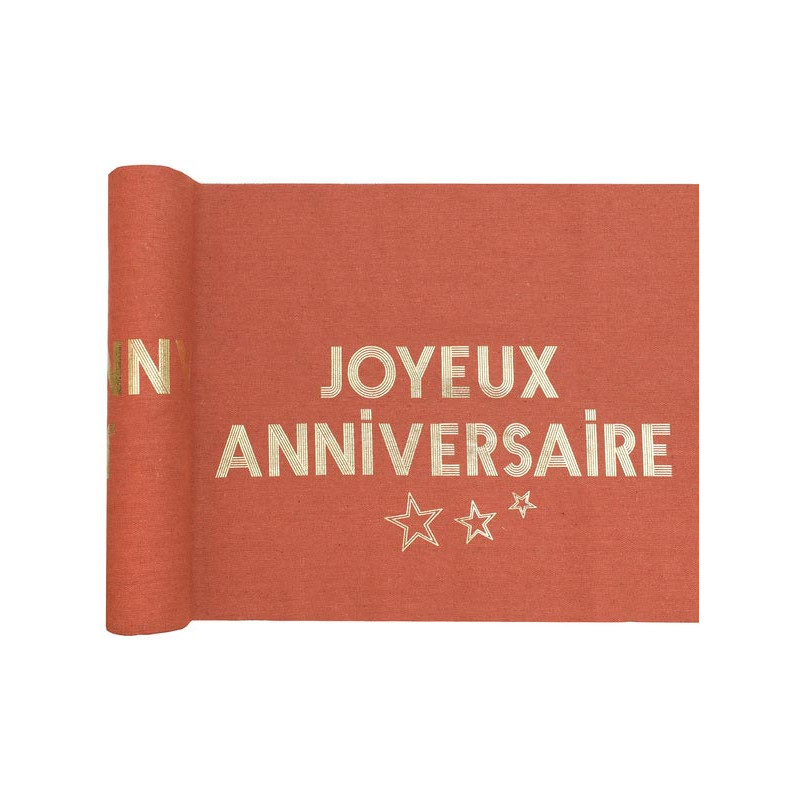 Chemin de table anniversaire terracotta Chemin de table anniversaire terracotta