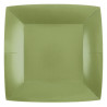 Assiette vert sauge carrée compostable en carton jetable