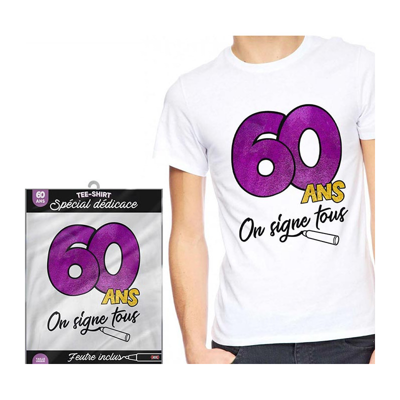 Tee-shirt 60 ans anniversaire à signer Tee-shirt 60 ans anniversaire à signer