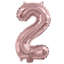 Ballon chiffre 2 rose gold