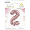 Ballon anniversaire chiffre 2 rose gold