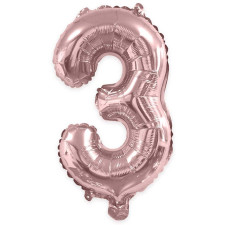 Ballon chiffre 3 rose gold