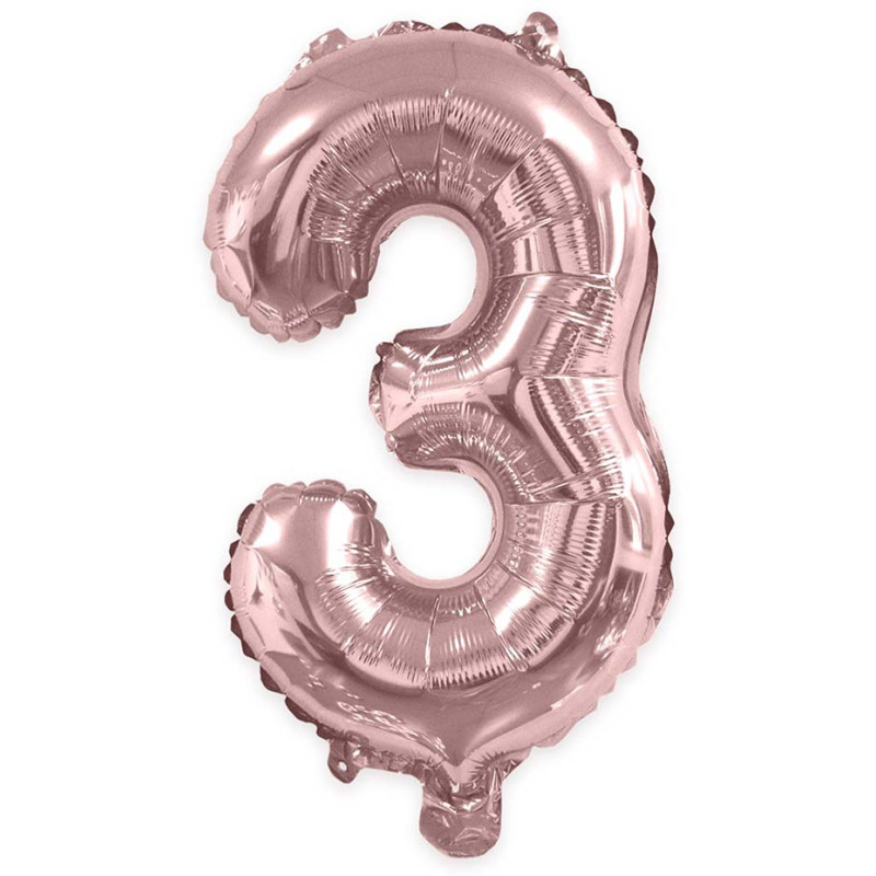 Ballon chiffre 3 rose gold Ballon chiffre 3 rose gold