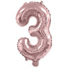 Ballon chiffre 3 rose gold