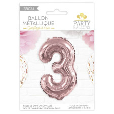 Ballon anniversaire chiffre 3 rose gold Ballon anniversaire chiffre 3 rose gold