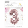 Ballon anniversaire chiffre 3 rose gold
