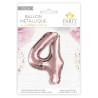 Ballon anniversaire chiffre 4 rose gold