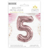 Ballon anniversaire chiffre 5 rose gold
