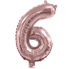 Ballon chiffre 6 rose gold