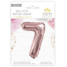 Ballon anniversaire chiffre 7 rose gold