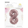 Ballon anniversaire chiffre 8 rose gold
