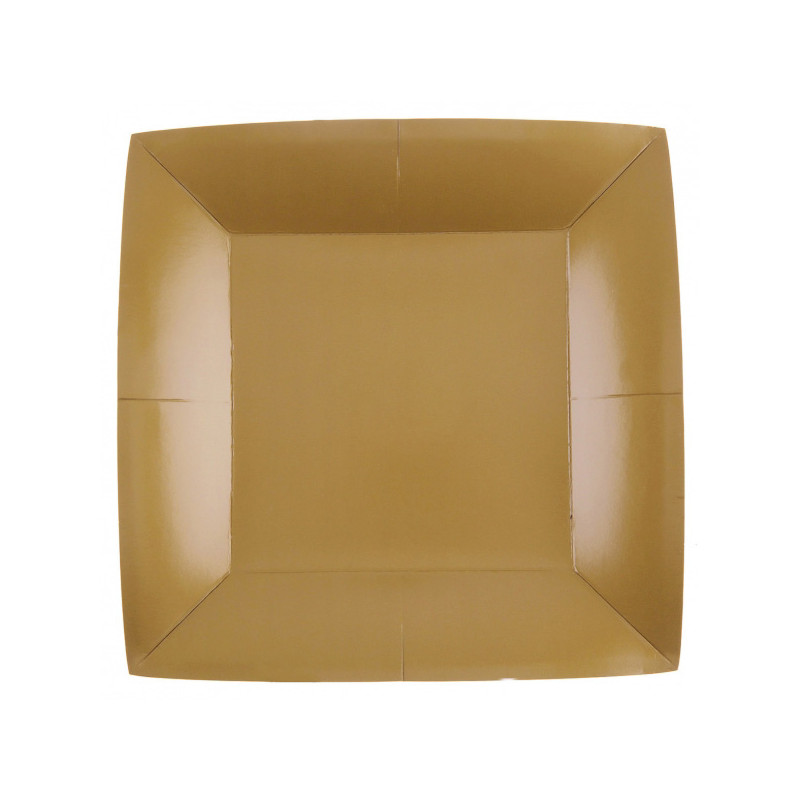 Assiette or carrée jetable en carton Assiette or carrée jetable en carton