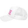 Casquette Bride blanche et rose fluo