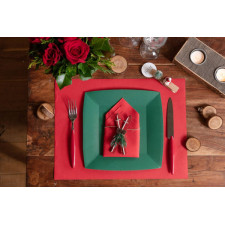 Chemin de table rouge Noël Chemin de table rouge Noël