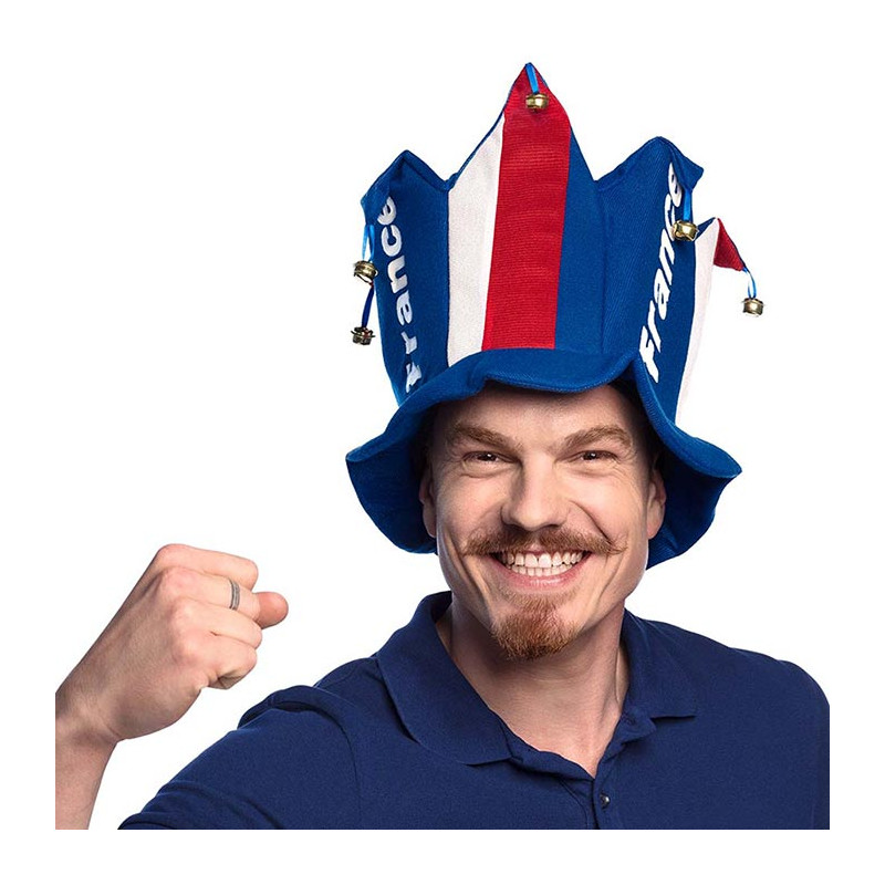 Chapeau bleu blanc rouge avec grelots Chapeau bleu blanc rouge avec grelots