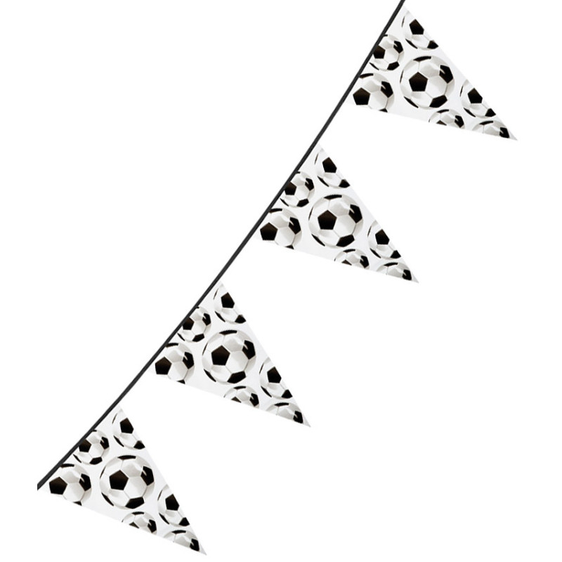 4 Banderoles De Fête Football - Fanions Triangulaires Et Ronds En Papier, Décorations Sportives Pour Anniversaire