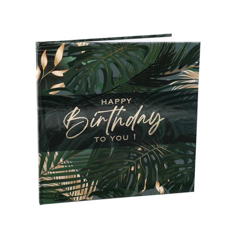 Livre d'or Happy birthday thème tropical Livre d'or Happy birthday thème tropical