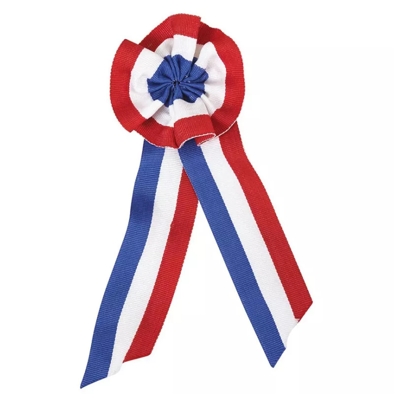 Ruban Personnalisé Tricolore Bleu Blanc Rouge - Polyester - Couleur Blanche - Neuf