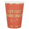 Gobelet anniversaire terracotta et or