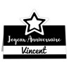 Marque-place anniversaire noir et blanc Marque-place anniversaire noir et blanc