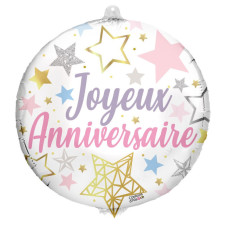 Ballon anniversaire étoiles gonflable à l'hélium