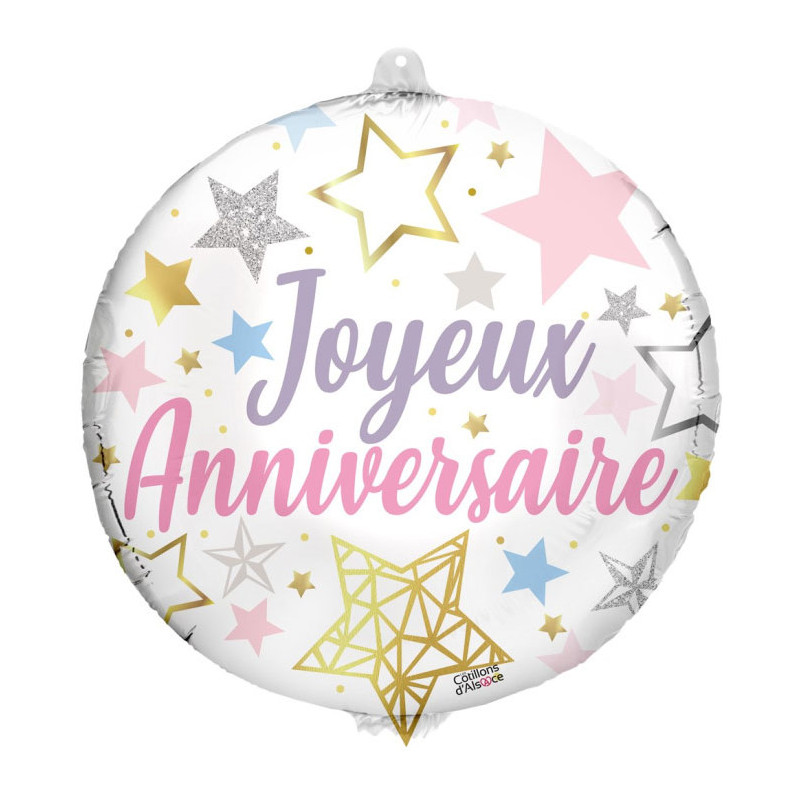 Ballon anniversaire étoiles gonflable à l'hélium