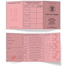 Permis humoristique anniversaire 18 ans Permis humoristique anniversaire 18 ans