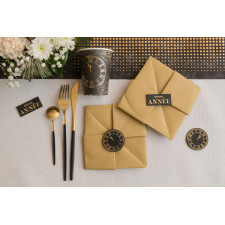 Serviettes jetables couleur or