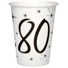 Gobelets d'anniversaire 80 ans en carton Gobelets d'anniversaire 80 ans en carton