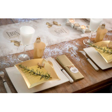 Décoration de table Noël dorée avec gobelets réutilisables